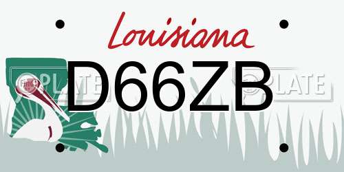 D66ZB Louisiana License Plate