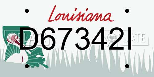 D67342I Louisiana License Plate
