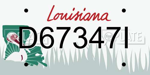 D67347I Louisiana License Plate