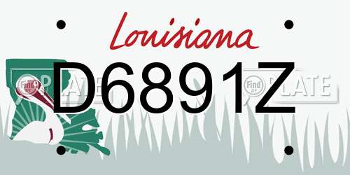 D6891Z Louisiana License Plate