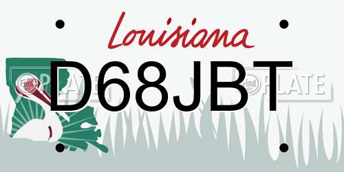 D68JBT Louisiana License Plate