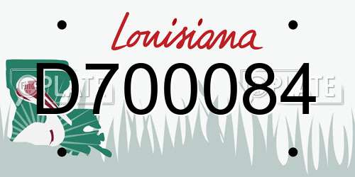 D700084 Louisiana License Plate