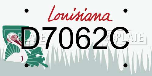 D7062C Louisiana License Plate