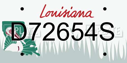 D72654S Louisiana License Plate