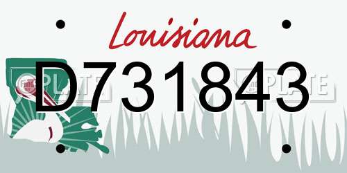 D731843 Louisiana License Plate