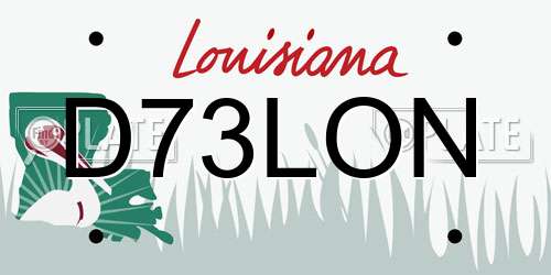 D73LON Louisiana License Plate