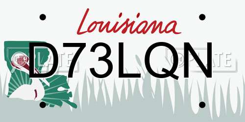 D73LQN Louisiana License Plate