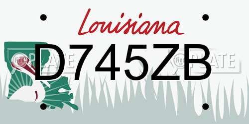 D745ZB Louisiana License Plate