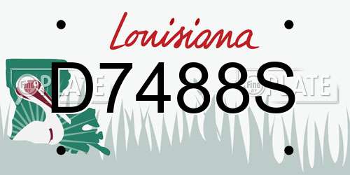 D7488S Louisiana License Plate
