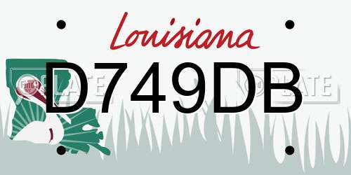D749DB Louisiana License Plate