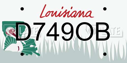 D749OB Louisiana License Plate