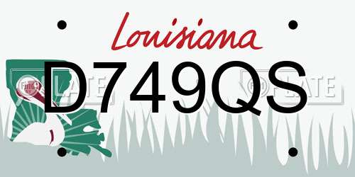 D749QS Louisiana License Plate