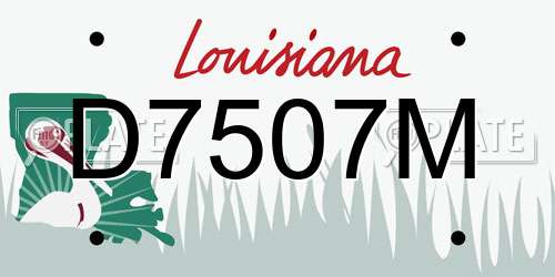 D7507M Louisiana License Plate