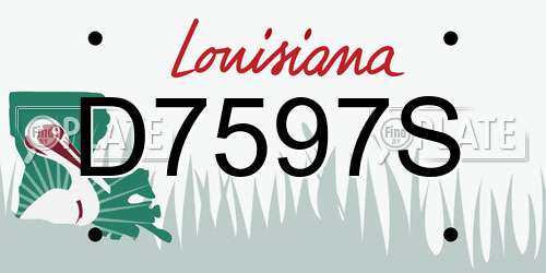 D7597S Louisiana License Plate