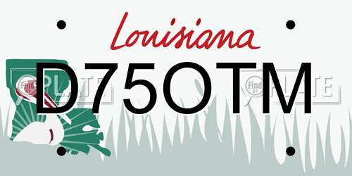 D75OTM Louisiana License Plate