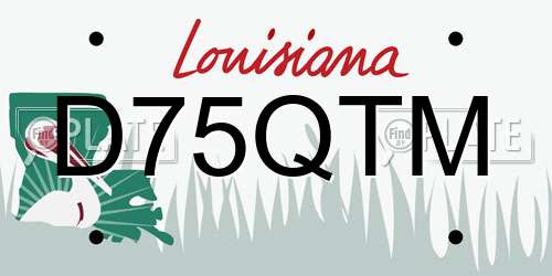 D75QTM Louisiana License Plate