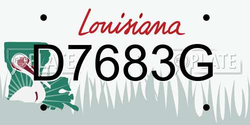 D7683G Louisiana License Plate