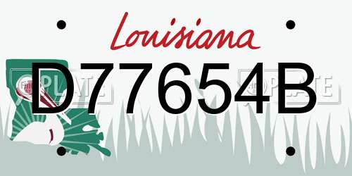 D77654B Louisiana License Plate