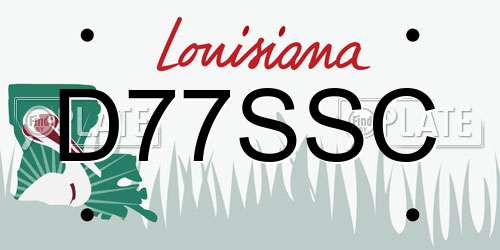 D77SSC Louisiana License Plate
