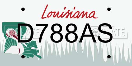D788AS Louisiana License Plate