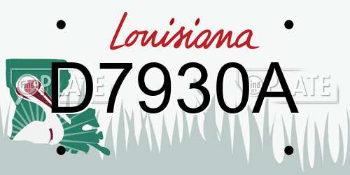 D7930A Louisiana License Plate