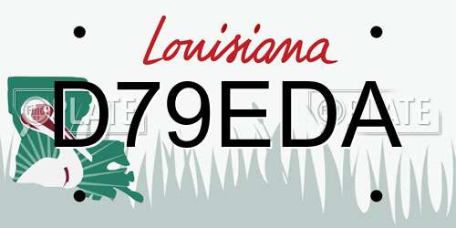 D79EDA Louisiana License Plate