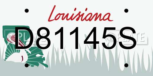 D81145S Louisiana License Plate