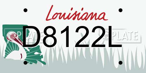 D8122L Louisiana License Plate