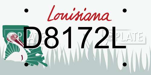 D8172L Louisiana License Plate
