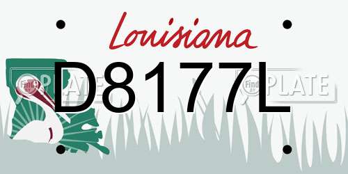 D8177L Louisiana License Plate