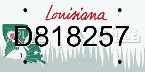 D818257 Louisiana License Plate
