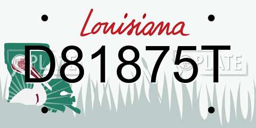 D81875T Louisiana License Plate