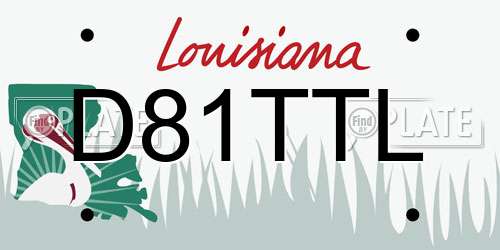 D81TTL Louisiana License Plate