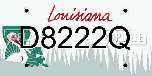 D8222Q Louisiana License Plate
