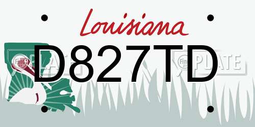 D827TD Louisiana License Plate