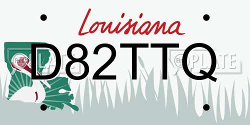 D82TTQ Louisiana License Plate