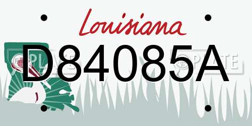 D84085A Louisiana License Plate