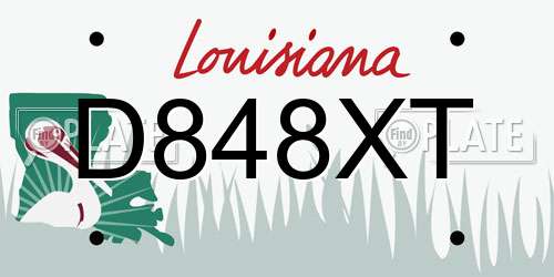 D848XT Louisiana License Plate