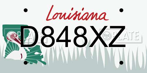 D848XZ Louisiana License Plate