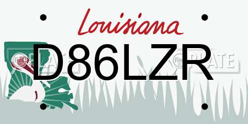 D86LZR Louisiana License Plate