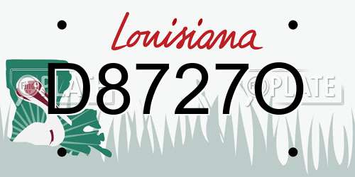 D8727O Louisiana License Plate