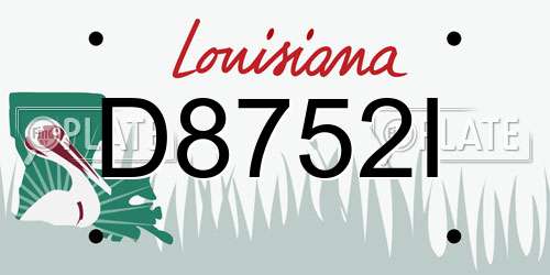 D8752I Louisiana License Plate