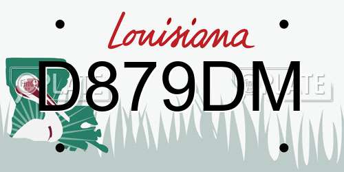 D879DM Louisiana License Plate