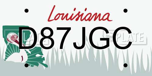 D87JGC Louisiana License Plate