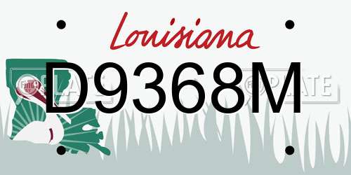 D9368M Louisiana License Plate