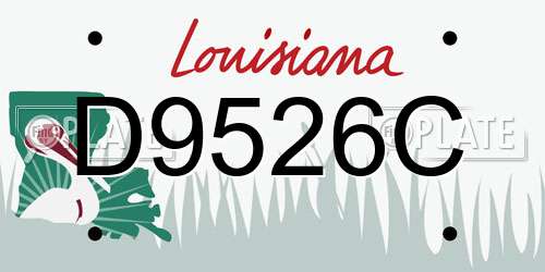 D9526C Louisiana License Plate