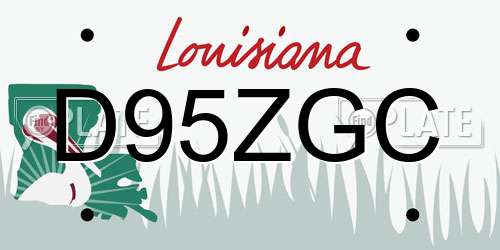 D95ZGC Louisiana License Plate