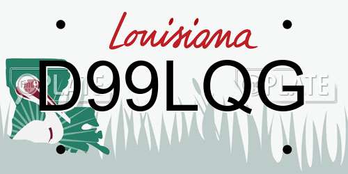 D99LQG Louisiana License Plate