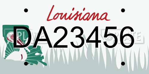 DA23456 Louisiana License Plate