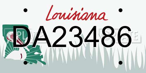 DA23486 Louisiana License Plate